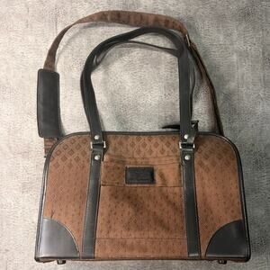 Joy Mangano Brown Patterned Structured Travel Bag